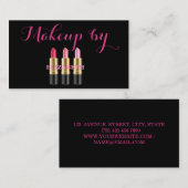 Meisjes Modern Professional, zwart, lipstick Visitekaartje (Voorkant / Achterkant)