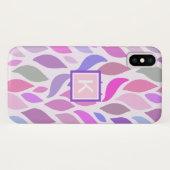 Meisjes Modern Roze Geometric Aangepast Monogram Case-Mate iPhone Case (Achterkant (horizontaal))