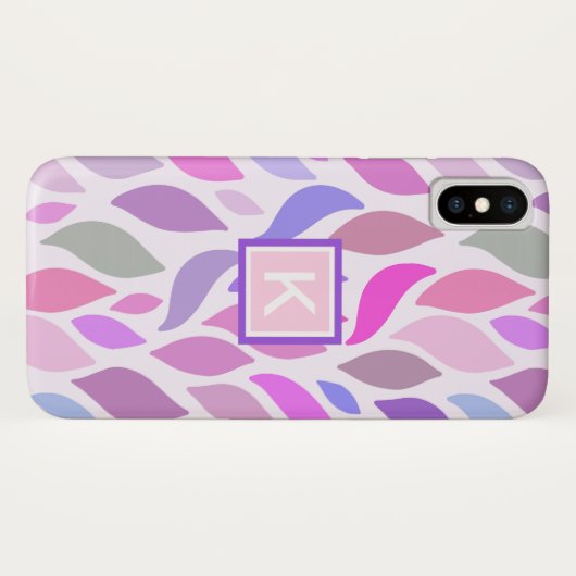 Meisjes Modern Roze Geometric Aangepast Monogram Case-Mate iPhone Case (Achterkant (horizontaal))