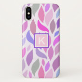 Meisjes Modern Roze Geometric Aangepast Monogram Case-Mate iPhone Case (Achterkant)