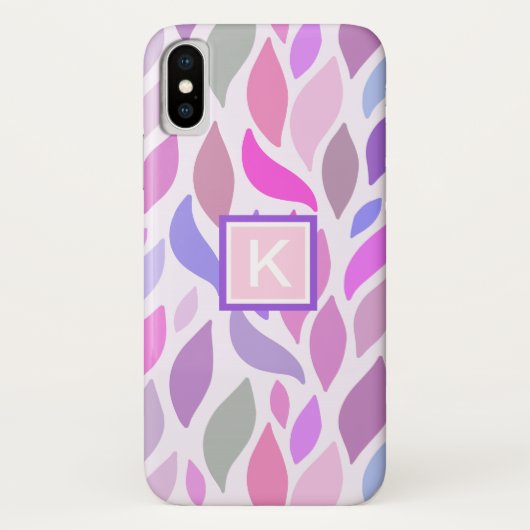 Meisjes Modern Roze Geometric Aangepast Monogram Case-Mate iPhone Case (Achterkant)