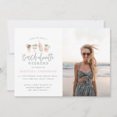 Meisjes modern roze kerkbachelorette weekend aankondiging (Voorkant)