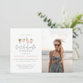 Meisjes modern roze kerkbachelorette weekend aankondiging (Staand voorkant)