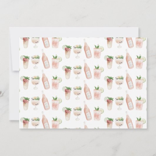 Meisjes modern roze kerkbachelorette weekend aankondiging (Achterkant)