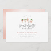 Meisjes modern roze kerkbachelorette weekend aankondiging (Voorkant / Achterkant)