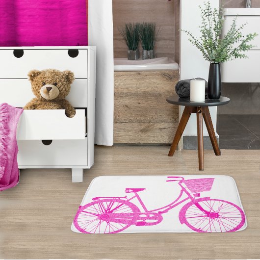 Meisje's  Modern Roze Paarse Fiets Badmat
