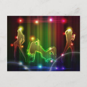 Meisjes Modern Trendy Neon Lights Briefkaart