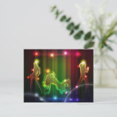 Meisjes Modern Trendy Neon Lights Briefkaart (Staand voorkant)