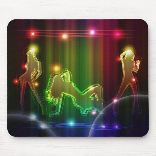 Meisjes Modern Trendy Neon Lights Muismat (Voorkant)