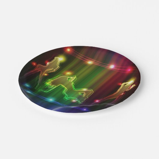 Meisjes Modern Trendy Neon Lights Papieren Bordje (Gekanteld)