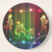 Meisjes Modern Trendy Neon Lights Zandsteen Onderzetter (Voorkant)