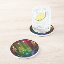 Meisjes Modern Trendy Neon Lights Zandsteen Onderzetter