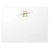 Meisjes Modern White Gold Name Script Monogramed Notitieblok (Voorkant)