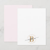 Meisjes Modern White Gold Name Script Monogramed Notitiekaartje (Voorkant / Achterkant)