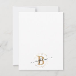 Meisjes Modern White Gold Name Script Monogramed Notitiekaartje