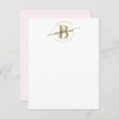 Meisjes Modern White Gold Name Script Monogramed Notitiekaartje (Voorkant / Achterkant)