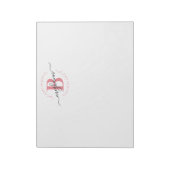 Meisjes Modern White Roze Name Script Monogramed Notitieblok (Linkerzijde)