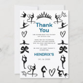 Meisjes Modern Zwarte Turnen 10e Verjaardag Bedankkaart (Voorkant)