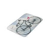 Meisjes moderne blauwe fiets badmat (Gekanteld)