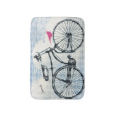 Meisjes moderne blauwe fiets badmat (Voorkant Verticaal)