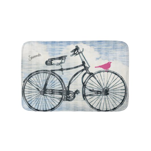 Meisjes moderne blauwe fiets badmat (Voorkant)