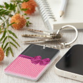 Meisjes Moderne Chic Stripes-Personalized Sleutelhanger (Voorkant Rechts)