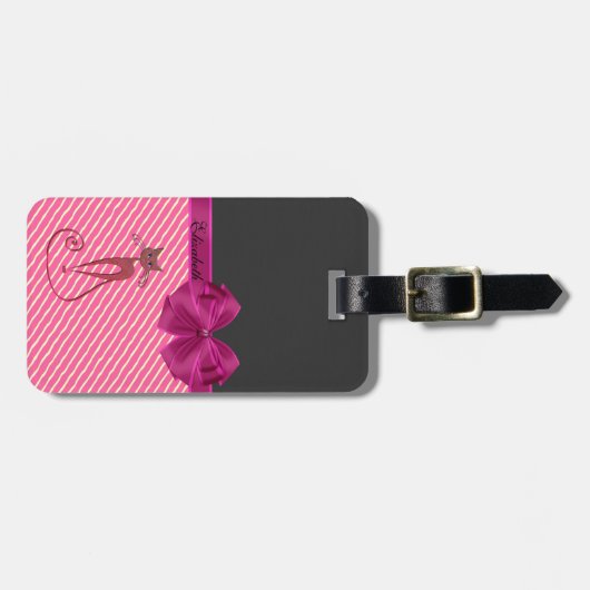 Meisjes Moderne grafische stripes, op maat gemaakt Bagagelabel (Voorkant horizontaal)