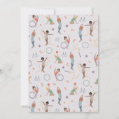 Meisjes Moderne Paarse Gymnastiek Kinderen Verjaar Kaart (Achterkant)