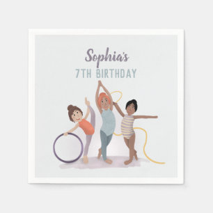 Meisjes Moderne Paarse Gymnastiek Kinderen Verjaar Servet