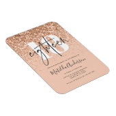 Meisjes moderne perzikglittertypografie 18 jaar magneet (Rechterzijde)