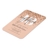 Meisjes moderne perzikglittertypografie 18 jaar magneet (Linkerzijde)