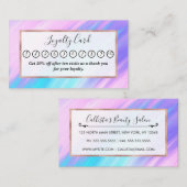 Meisjes moderne roze Paarse schildermuizen Klantenkaartje (Voorkant / Achterkant)