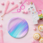 Meisjes moderne roze Paarse schildermuizen Papieren Bordje (Feest)