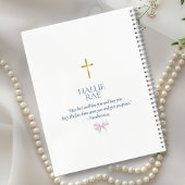 Meisjes moderne roze strik doop gastenboek notitieboek