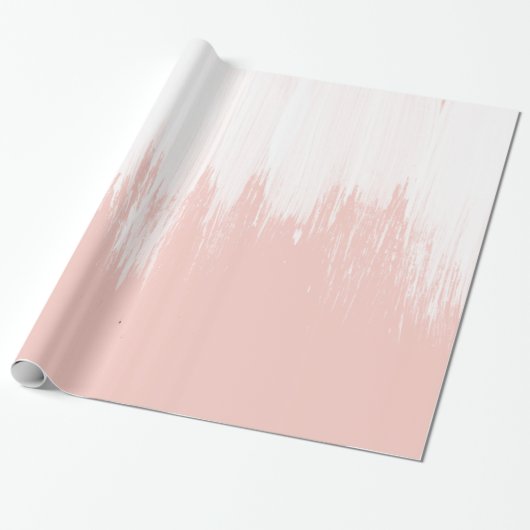 Meisjes moderne roze waterverf schilderpenselen cadeaupapier (Uitgerold)