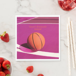 Meisjes Moderne Sport Kinder Roze Hof Basketbal Servet