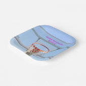 Meisjes moderne verjaardag partij basketbal papieren bordje (Gebogen)