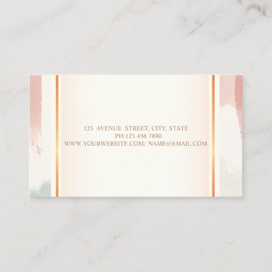 Meisjes Moderne, Waterverf penseelstreekas Visitekaartje (Achterkant)