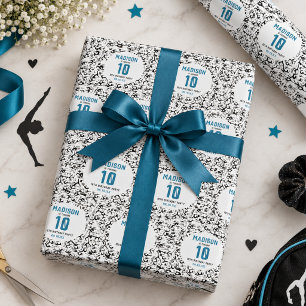 Meisjes Moderne Zwarte Turnen Kinderen 10e Verjaar Cadeaupapier