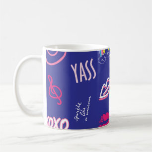 meisjes modes naadloos met slogan . Handje d Koffiemok