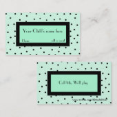 Meisje's modieuze visitekaartje contactkaartje (Voorkant / Achterkant)