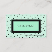 Meisje's modieuze visitekaartje contactkaartje (Achterkant)