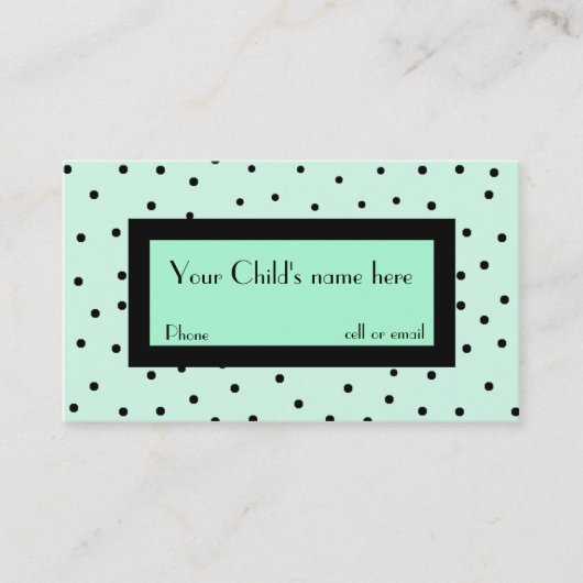 Meisje's modieuze visitekaartje contactkaartje (Voorkant)