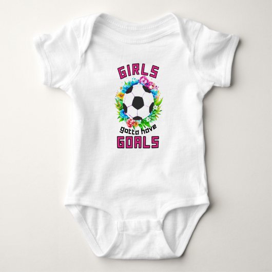 Meisjes moeten doelen hebben voetbal baby meisje b romper (Voorkant)