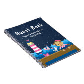 Meisjes monkey roze Baby shower gastboek Notitieboek (Rechterzijde)