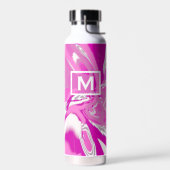 Meisjes monogram in Fuchsia roze moderne kunst Waterfles (Links)