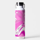 Meisjes monogram in Fuchsia roze moderne kunst Waterfles (Voorkant)