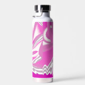 Meisjes monogram in Fuchsia roze moderne kunst Waterfles (Rechts)