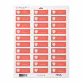 Meisjes Monogram Koraal Stip Sjabloon Etiket (Full Sheet)