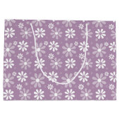 Meisjes Monogram Light Paarse Daisy Flowers en Nam Large Cadeautasje (Achterkant)